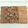 Portefeuilles Portugal Tile Pattern Print Portefeuille en liège naturel 2023 en bois en cuir PU long en cuivre porte-carte à glissière en gros