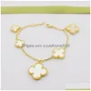 Top Quality Four Leaf Clover Bracelet Fashion Brand Classic Men Women Party Valentines Day Gift Drop Delivery Dhb2T
