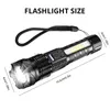 Facklor 30W LED COB Strong Light Flashlight Portable laddningsbar Bright Hushåll LED -lampan Inbyggd batteri med Power Display HKD230902