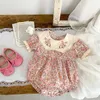 Cute Flower Infant Summer Toddler Romper Tosit Nowonarodzone dziecko Rompers Bawełny krótki rękaw Cienkie ubrania 2555