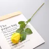 Novo produto simulação único pequeno buquê de rosas pano de seda flor falsa decoração de casamento vaso de casa rosa flor em botão arranjo de flores adereços decoração