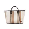 Sacs à provisions personnalisés monogrammes cacao Stripe voyage week-end Jumbo personnaliser sac initial Jute Shopper mariée cadeau toile fourre-tout 230901