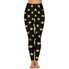 Kobiety legginsy złota kropki Spodnie Pockets Pockets Polka Drut Drukuj seksowne push up sportowe rajstopy szybkie wyschnięte graficzne legginsy fitness