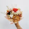 Decorative Flowers Preserved Rose Hydrangeas Natural Dried Flower Wedding Bouquet For Bride Bridal Bouquets Artificial Home Decor Decoration