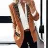 Damskie garnitury Blazer dla Fahion Lapel Cape Leopard Notch Lape-Casual Office Stroj