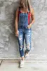 Jeans femininos macacão jeans para mulheres 2023 jeans rasgados mulher macacão elástico calças jeans suspender calças jean femme streetwear mujer xl q230901