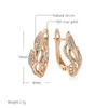 Stud Earrings Kinel Vintage Hollow Flower 585 Gold Color Boho Ethnic Wedding Cilp For Women Elegant Fashion Jewelry Gift