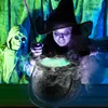 Oggetti decorativi Figurine LED Halloween Witch Pot Macchina del fumo Fontana Fogger Fog Maker Colore dell'acqua che cambia Decorazione Party Prop 230901