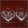 Party Favor Nouveau Grossiste-50 PCS Personnalisé Cristal Coeur Personnalisé M. Mme Amour Souvenirs Décoration De Table Centres De Table Faveurs Drop Dhctp