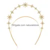 Bijoux de cheveux Halo Crown Moon Stars Déesse Bandeau Diadèmes et S pour femmes Boho Bridal Headpiece 220805 Drop Delivery Hairjewelry Dhtxm