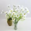 Fleurs décoratives 48Cm Bouquet de fleurs de marguerite blanche artificielle bricolage Vase maison jardin salon décoration fête de mariage soie fausses fournitures