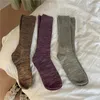 Women Socks 2023 Cotton Sticking Japanese Style Solid Color Long Strumpor Autumn Winter Fashion Vintage