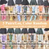 Sexy Socks 3 PairsLot Stockings Sock Cosplay Colorful Stripes Over Knee Cotton Lolita Slim Lady Girls Christmas Halloween Gift 230901