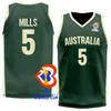 Stampa Maglia da basket della Coppa del Mondo 2023 Australia Squadra nazionale 6 Josh Green 2 Matisse Thybulle 26 DUOP REATH Ben Simmons 25 6 Andrew Bogut 8 Matthew Dellavedova Uomo