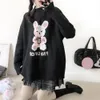 Y2K loose pullover plaid clothing Korean fashion men's European and American retro autumn and winter Harajuku rabbit knitted sweater Gothic casual sweater