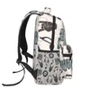 Mochila homens mulher música altifalantes notas e dedos gesto schoolbag para feminino masculino 2023 saco de moda estudante bookpack