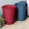 Waste Bins Trash Bin Swing Top Lid Plastic Office Supplies Can Dustbin Sundries Barrel Box Storage Bucket Kitchen Tools 230901