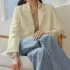 Abiti da donna Lucyever Blazer casual da donna Giacca monopetto a maniche lunghe stile coreano Giacca da ufficio semplice allentata moda donna