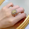 Cluster Rings Spring Qiaoer Luxury 925 Sterling Silver 6 9mm Emerald Cut High Carbon Diamonds Wedding Engagement Women Fine Jewelry Gift