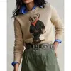 23SS Осенние мужские дизайнерские дизайнерские свитера Cartoon Rl Bear Emelcodery Fashion с длинным рукавом вязаный пуловер шерстяный хлопок мягкий унисекс мужчины