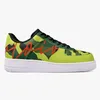 DIY shoes one for men women platform casual sneaker personalized text with Camouflage green cool style trainers outdoor shoes cartoon Versatile 36086