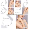 Bracelets de cheville 21Add5Cm bracelet de cheville 925 argent Sterling romantique petit rond breloque en Zircon pour les femmes S925 Bracelet de cheville longueur réglable 211018 Dro Dhopo