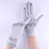 Five Fingers Gloves Five Fingers Gloves 1 Pairs Anti-UV Thin Lace Bow Wave Point Sunscreen Driving Touch Screen Black Mittens Women x0902 x0903