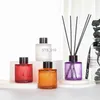 Incense 100ml Embossed Glass Bottle Reed Diffuser Set Aromatherapy Plant Essential Oil for Household Room Air Freshener Incense x0902