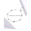 Bracelets de cheville 21Add5Cm bracelet de cheville 925 argent Sterling romantique petit rond breloque en Zircon pour les femmes S925 Bracelet de cheville longueur réglable 211018 Dro Dhopo