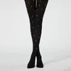 Sexiga Socks Woman Tights 120D Bling Pantyhose Multicolour Velvet Glitter Tight Seamless Long Strumpor Plus Size 230901