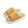 Slippers 2023 Summer Flat Simple Stripes Linen Ladies Home Non-Slip Breathable Floor Mop Men's