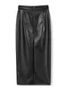 Jupes Wsevypo Noir PU Cuir Moulante Pour Femmes Automne Mode Élégante Taille Haute Taille Zip Wrap Midi Street Party