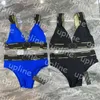 Klassiska tryck kvinnor badkläder sommar två bit bikini set utomhus strand semester biquini designer kvinnor baddräkt