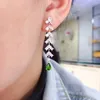 Boucles d'oreilles pendantes MeiBaPJ naturel Diopside/péridot pierres précieuses mode goutte réel 925 argent Fine charme bijoux pour les femmes