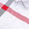 メンズファッションポロスクラシックビジネスハイストリート刺繍バーガリーポロカラーショートスリーブ格子縞高品質のコットンTシャツクラシック快適なカジュアルシャツ