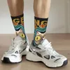 Chaussettes pour hommes Chaussettes folles drôles pour hommes Dungeon Meowster Hip Hop Vintage DnD Game Happy Seamless Pattern Imprimé Boys Crew Casual Gift