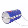 Akşam çantaları lüks tasarımcı çanta mavisi s boya debriyaj çantası yuvarlak küçük çanta kadın zincir omuz çantası b357 230901