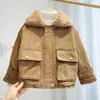 Abrigo de plumas llegado abrigos para niños moda Cocuk Mont ropa coreana para niños más chaqueta de invierno de terciopelo chaquetas para niños