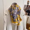 Scarves Cashmere Poncho Scarf Women Thick Warm Blanket Shawl and Wraps Fashion Print Design Travel Pahsmina Bufanda Stoles Echarpe 230901