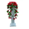 Fiori decorativi Fiore di giglio rosa di seta artificiale con colonna romana per centri commerciali Forniture per colonne di celebrazione aperte 4 set / lotto