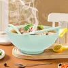 Bowls 1 Set Of Ramen Bowl Decorative Noodle Lidded With Cutlery