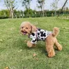 Cão vestuário roupas camisa vaca impressão roupas para animais de estimação moda bonito pequenos cães na moda schnauzer primavera verão preto branco atacado