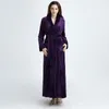 Vrouwen Nachtkleding Vrouwen Winter Badjas 2023 Effen Kleur Verlengd Splitsen Thuis Kleding Dames Lange Mouwen Kamerjas