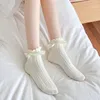 Women Socks JK Lolita Lace Ruffles Solid Color Black White Beige Short Japanese Style Sweet Girls Kawaii Cute Ankle