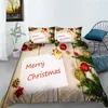 Conjuntos de cama Presente de Natal Quilt Caso Fronha Duas ou Três Peças Poliéster Home Têxtil 3D Digital Impresso Conjunto