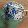 Кружки сине -белый export послеобеденный чай Cup Coffee Coffee Western Western Комбинированная нерегулярная керамика