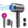 Electric Hair Dryer Foldable Hair Dryer Travel Strong Wind Powerful Blue-Ray Blower 57 Celsius Constant Temperature Blowdryer Low Radiation 2 Nozzle HKD230902