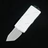 DQF Versione MT Argento Bianco Mini EOT Coltelli tattici Stone Washed D2 Acciaio CNC T6-6061 Manico in lega di alluminio aeronautico Coltello da tasca per utensili EDC da campeggio esterno