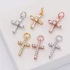 Charms Luxury Zircon Cross Slings For Jewelry Making Trendy Pendant Diy Earrings Necklace Bracelet Gold Color Sacre Coeur