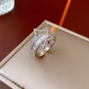 Masowy pierścień palca diamentowy pierścień otwierający gwiazdę kryształ pentagram regulowany pierścionek zaręczynowy